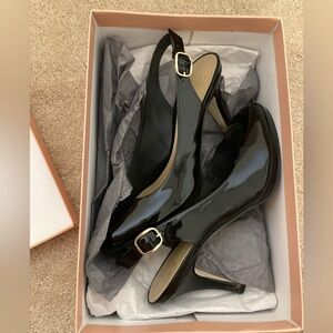 Alex Marie Black Patent Slingbacks